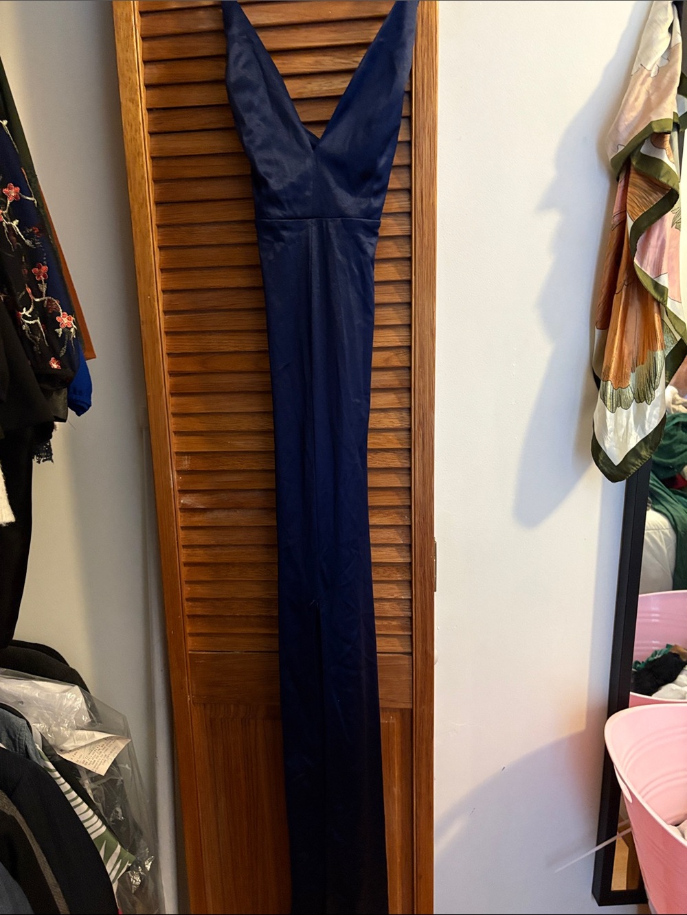 Windsor Deep V Navy Maxi Dress